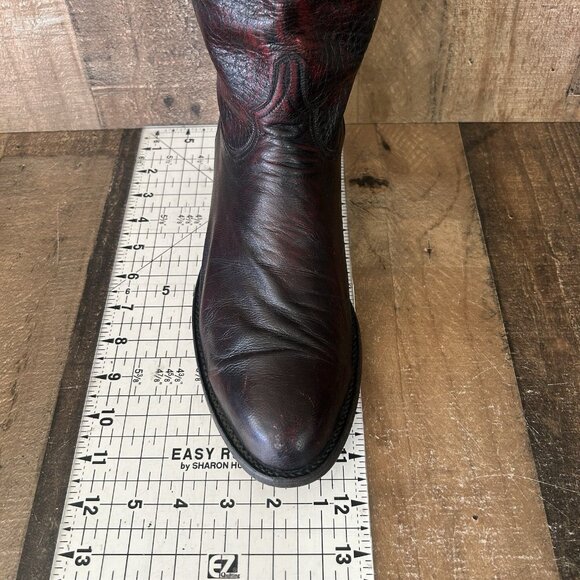 Lucchese Classics P0374 Black Cherry Roper Western Cowboy Boots Mens 10.5 EE - Picture 7 of 12